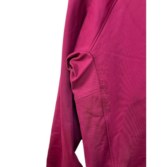 Nike Dri Fit Small Sweatshirt Magenta Pink Zip Up Pockets Thumbholes Breathable - Picture 9 of 10